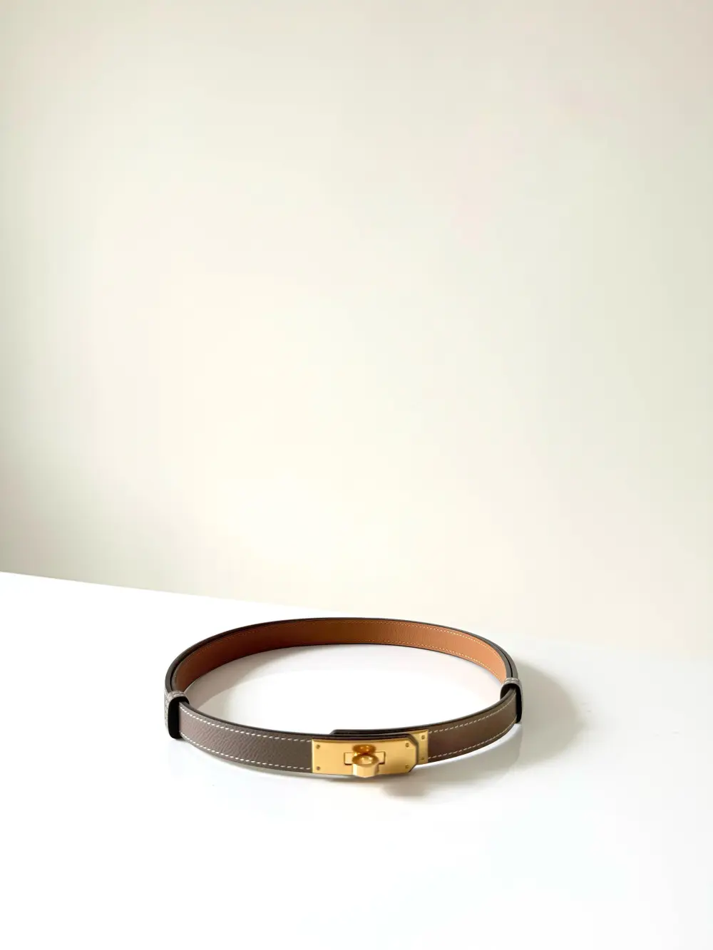HERMES KELLY BELT etoupe ghw