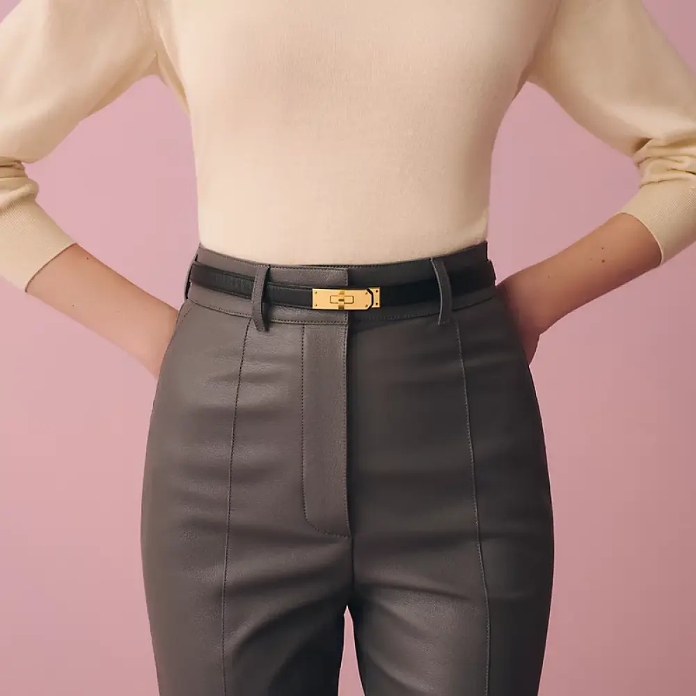 HERMES KELLY BELT black ghw