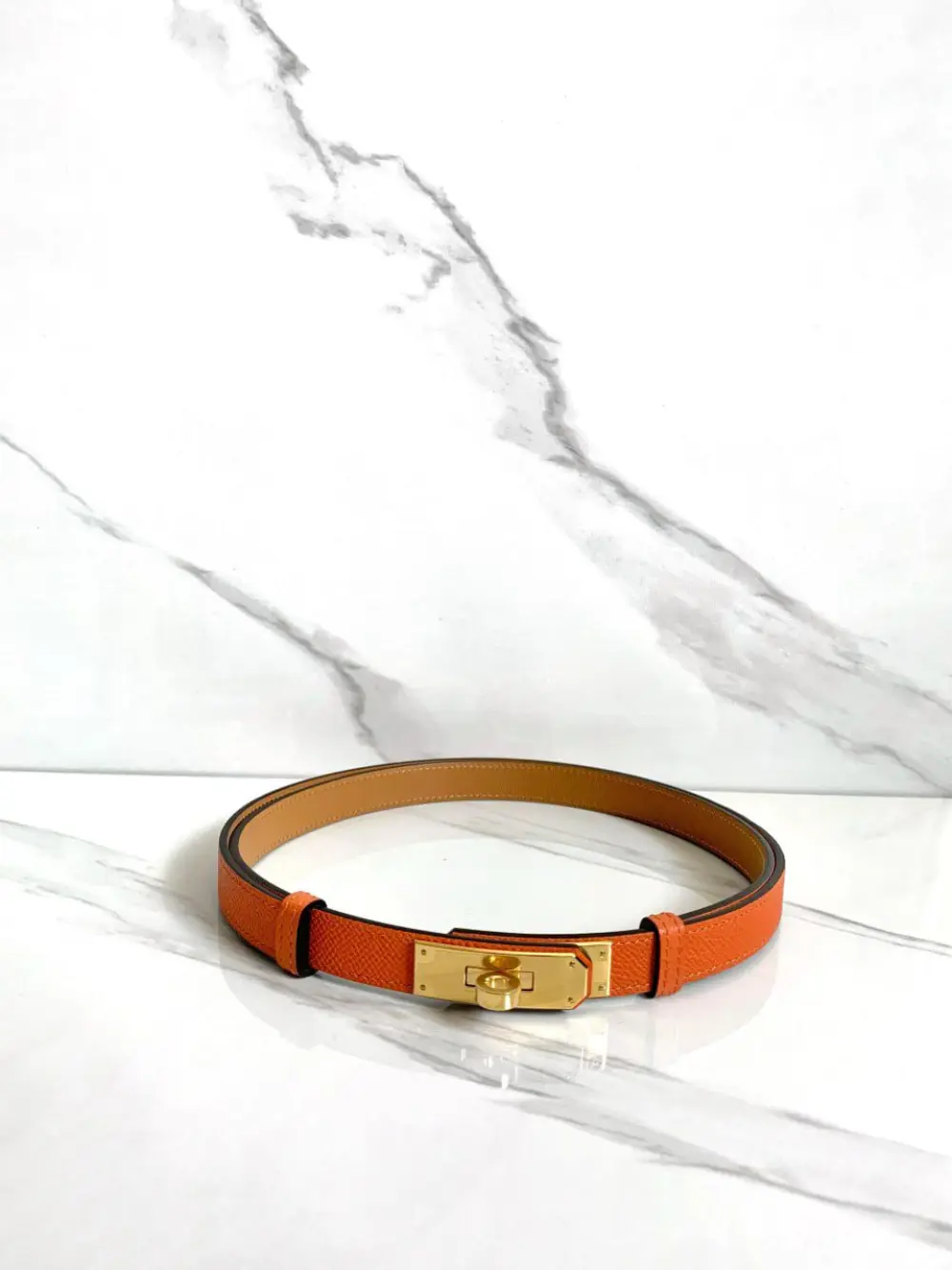 HERMES KELLY BELT orange epsom