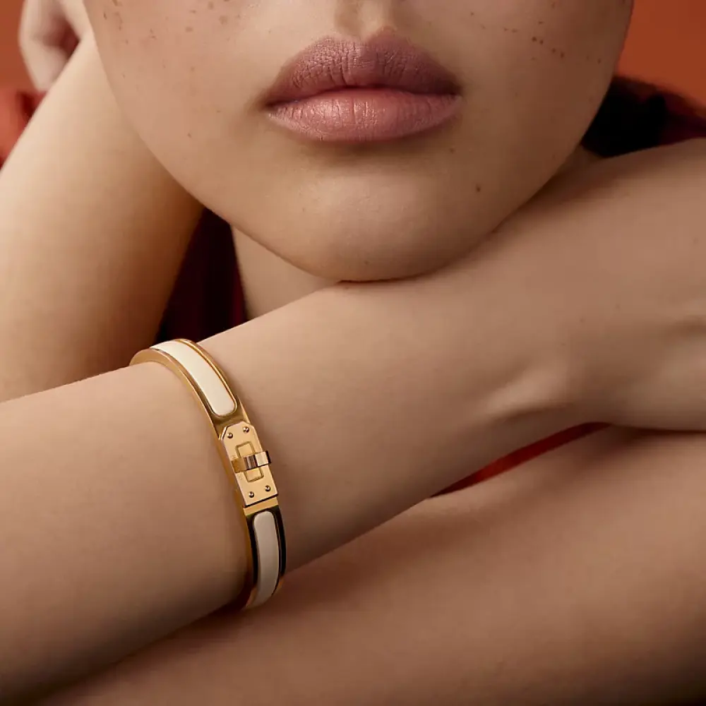 HERMES MINI CLIC KELLY BRACELET creme ghw