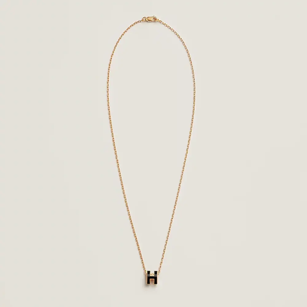 HERMES NECKLACE POP H MINI black ghw