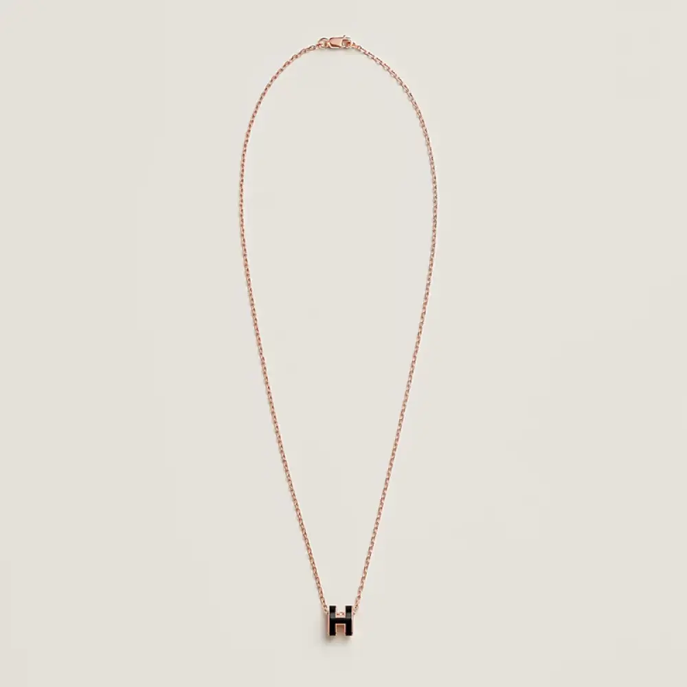 HERMES NECKLACE POP H MINI black rghw