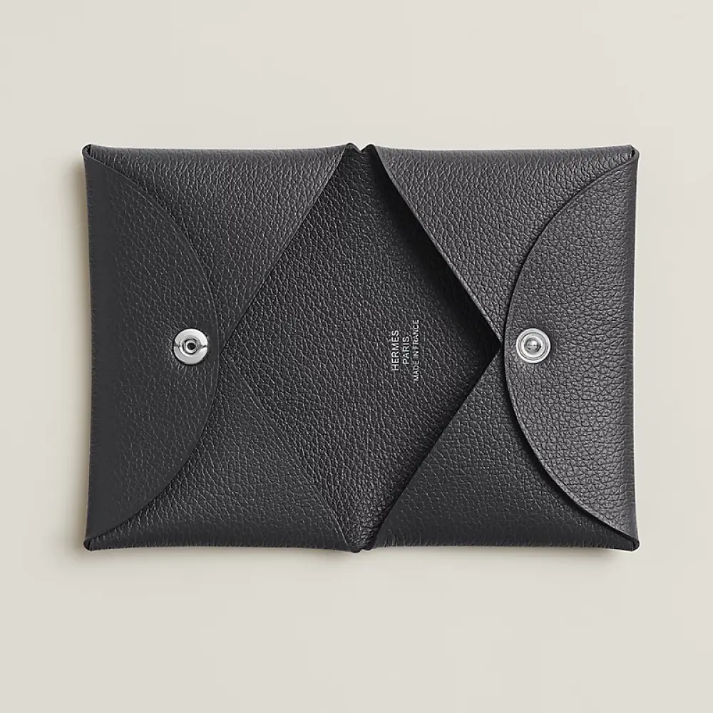 HERMES CALVI CARD HOLDER ardoise epsom