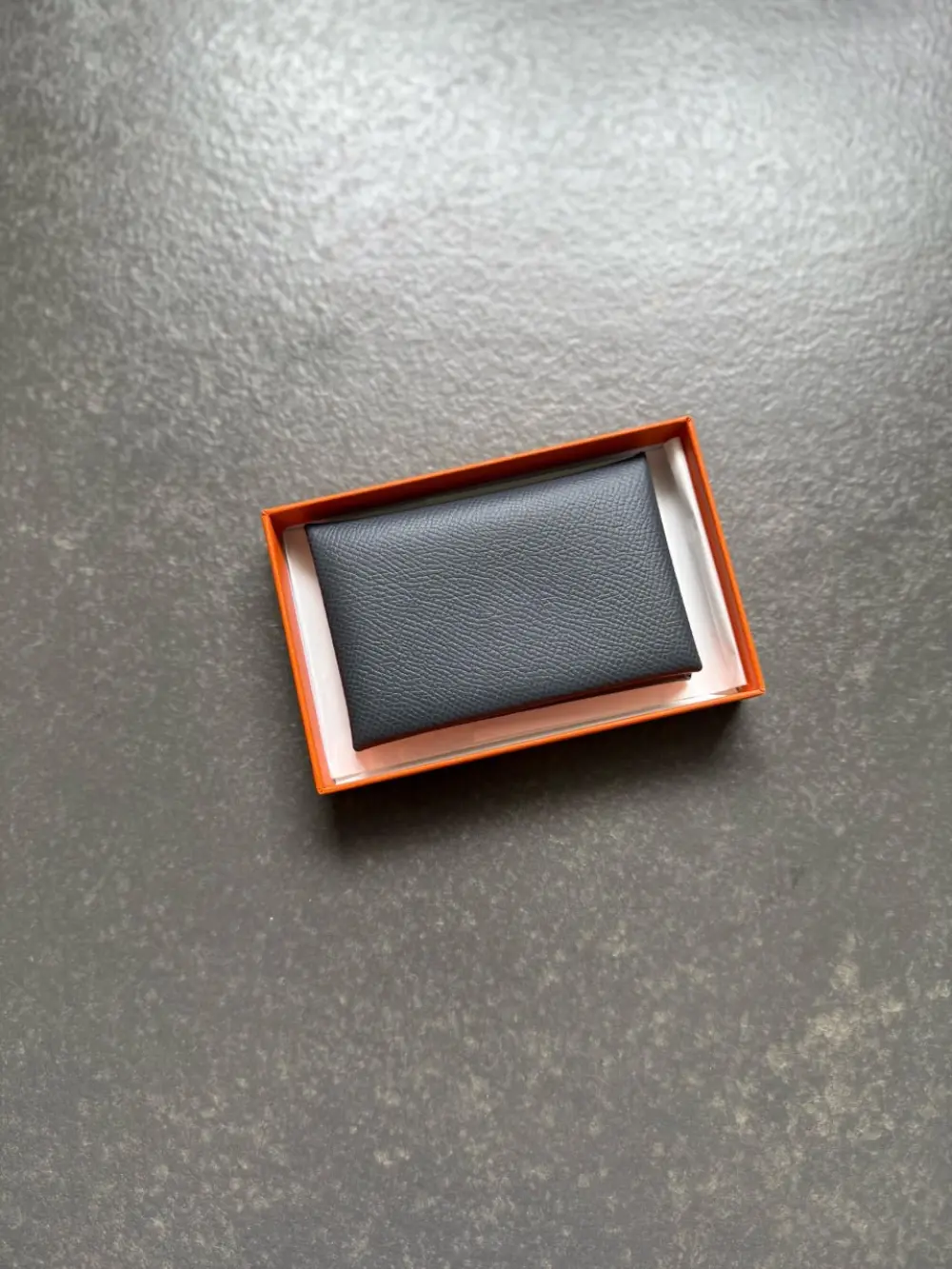 HERMES CALVI CARD HOLDER ardoise epsom
