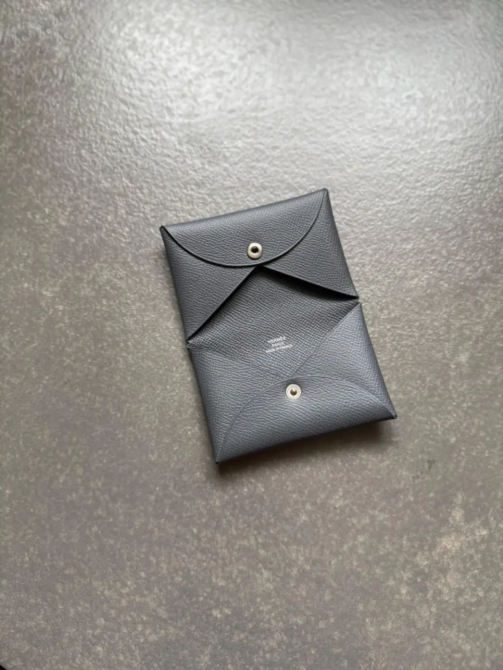HERMES CALVI CARD HOLDER ardoise epsom