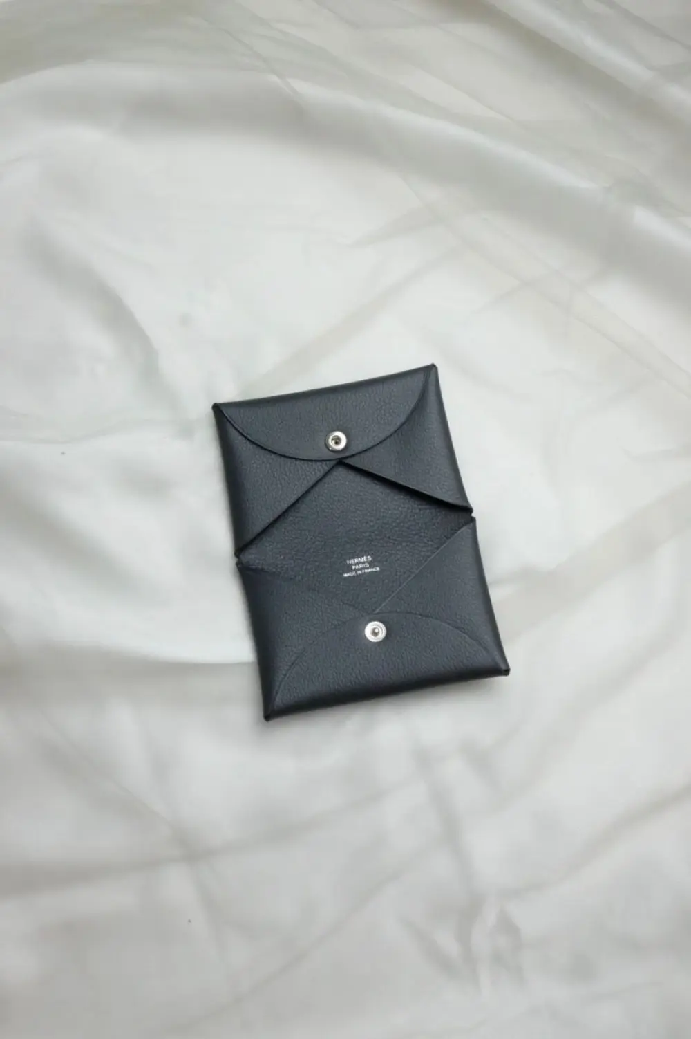 HERMES CALVI CARD HOLDER plomb