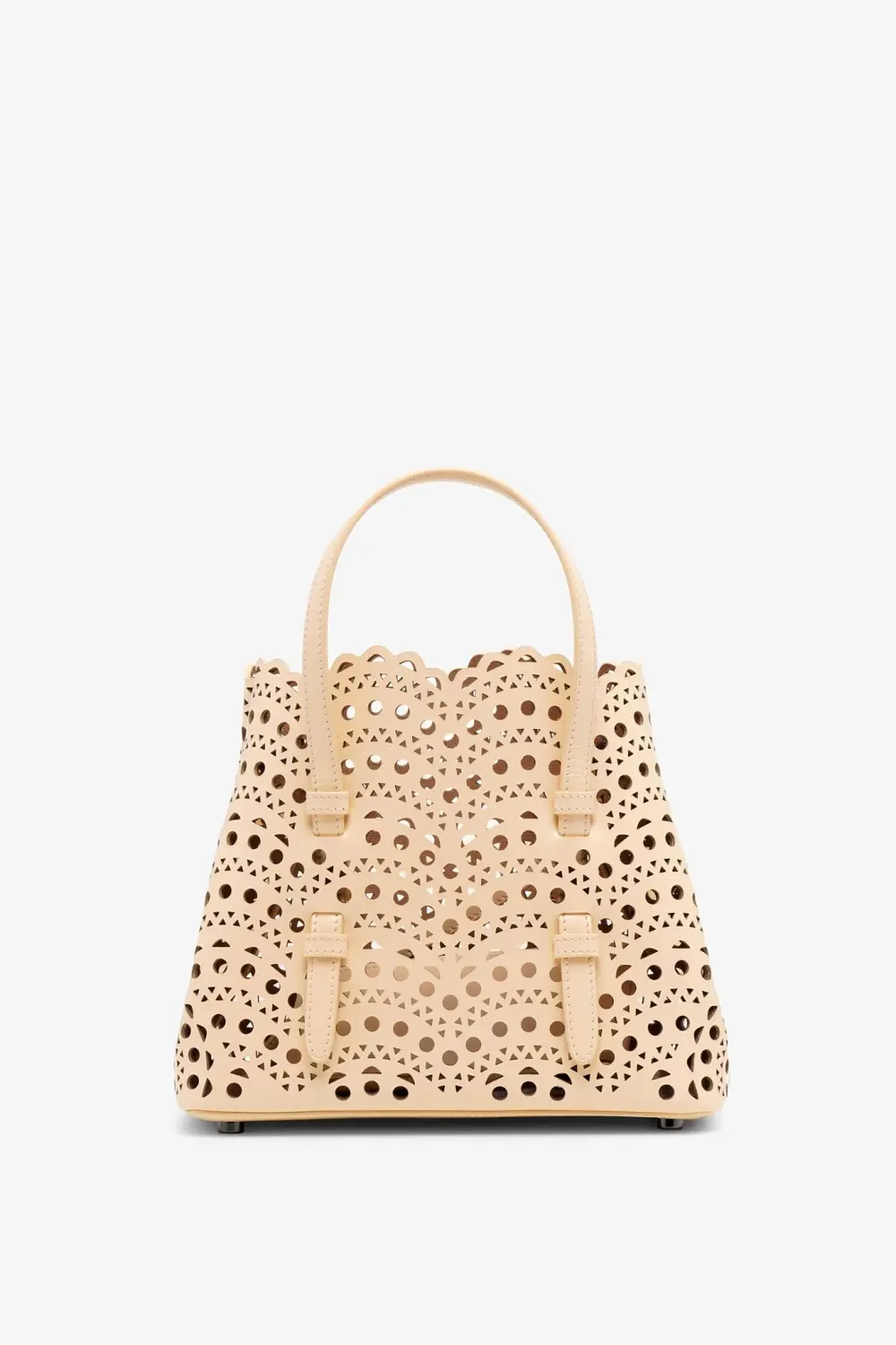 ALAIA MINA 20 BAG VIENNE WAVE CALFSKIN dune