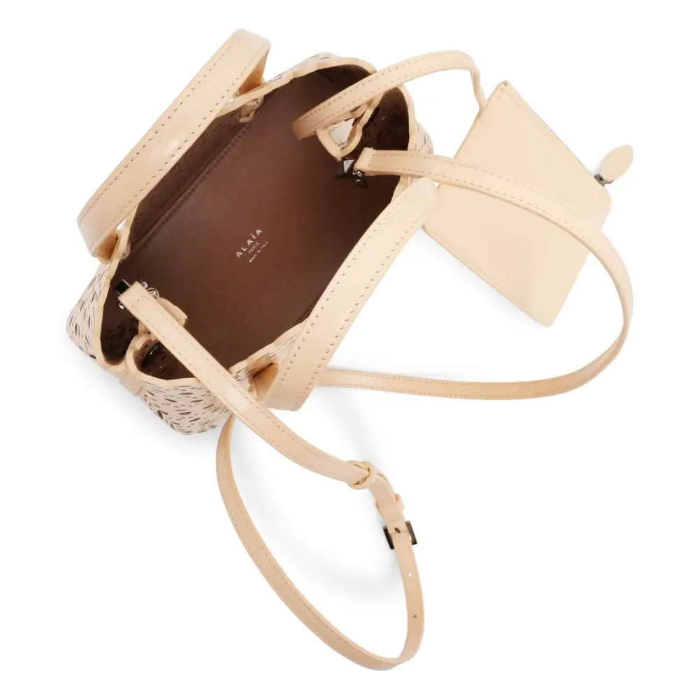 ALAIA MINA 20 BAG VIENNE WAVE CALFSKIN dune