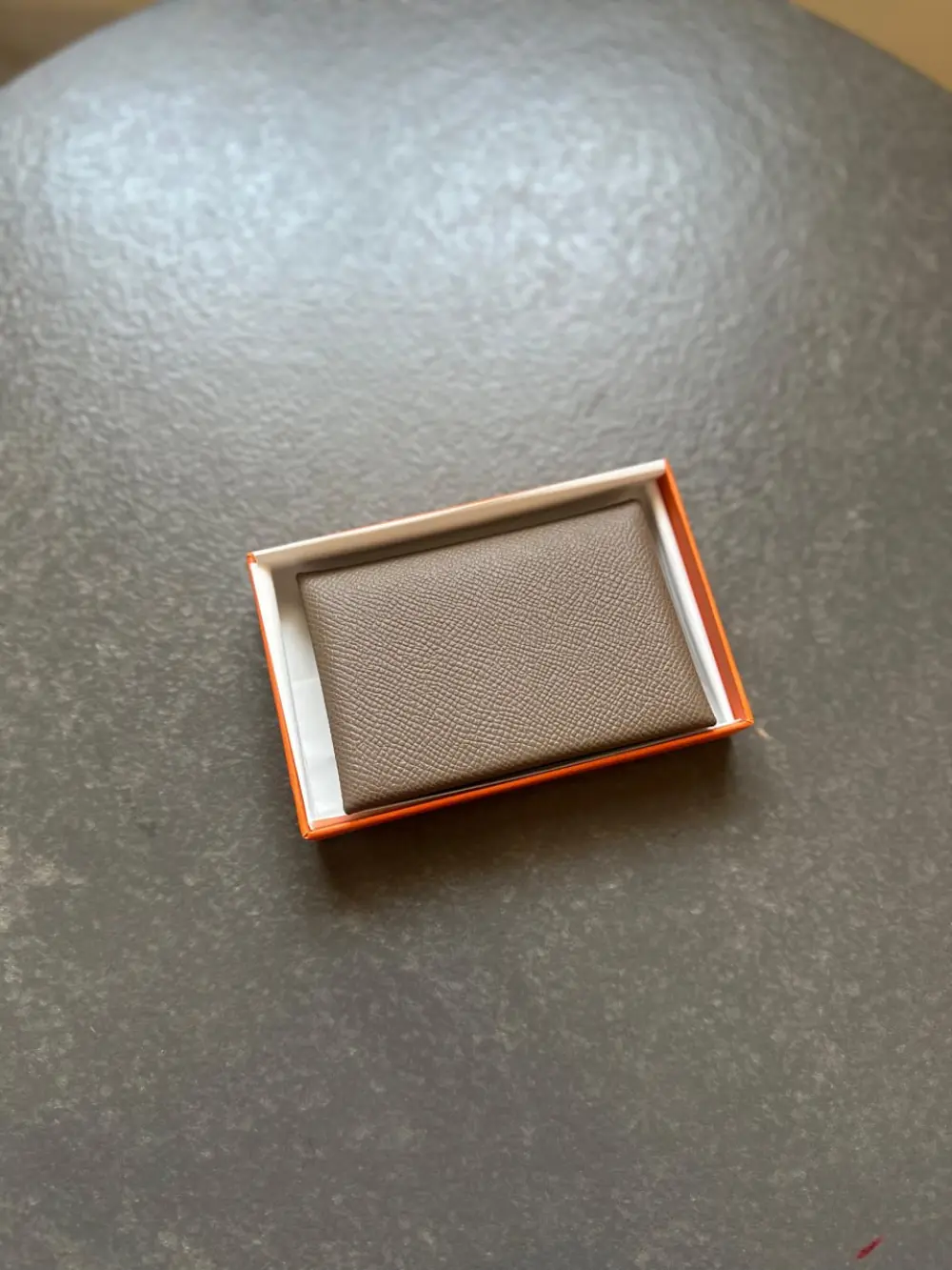 HERMES CALVI DUO CARD HOLDER etoupe epsom