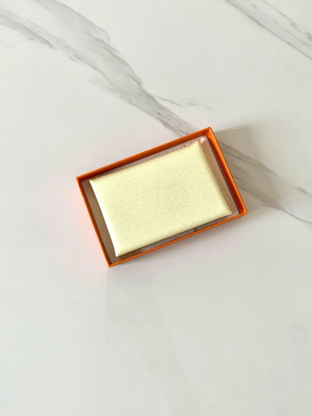 HERMES CALVI DUO CARD HOLDER jaune milton epsom
