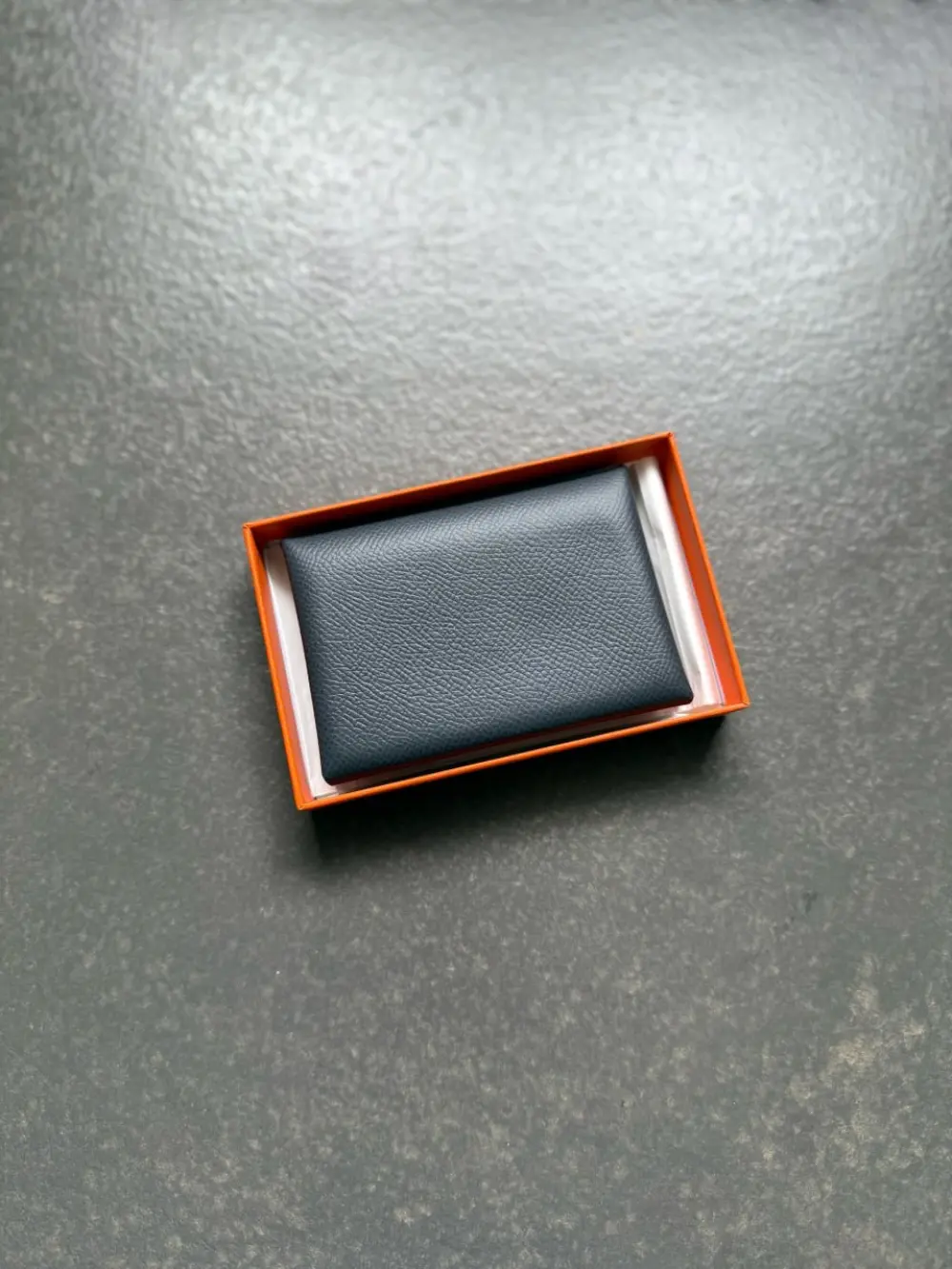 HERMES CALVI DUO CARD HOLDER ardoise epsom