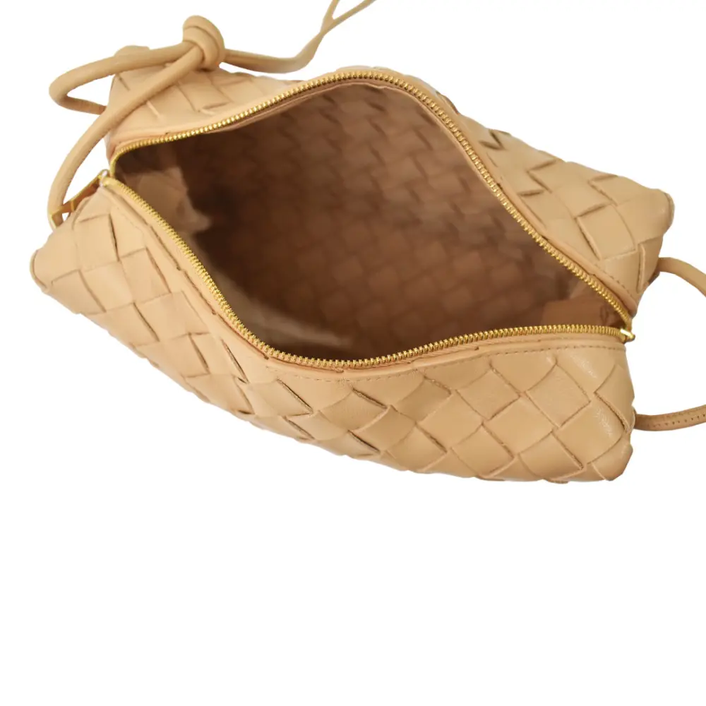 BOTTEGA VENETA BV MINI LOOP CAMERA BAG almond ghw