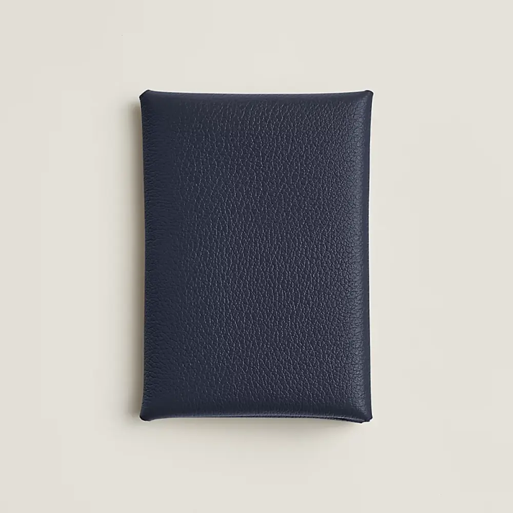 CALVI DUO CARD HOLDER · blue nuit chevre