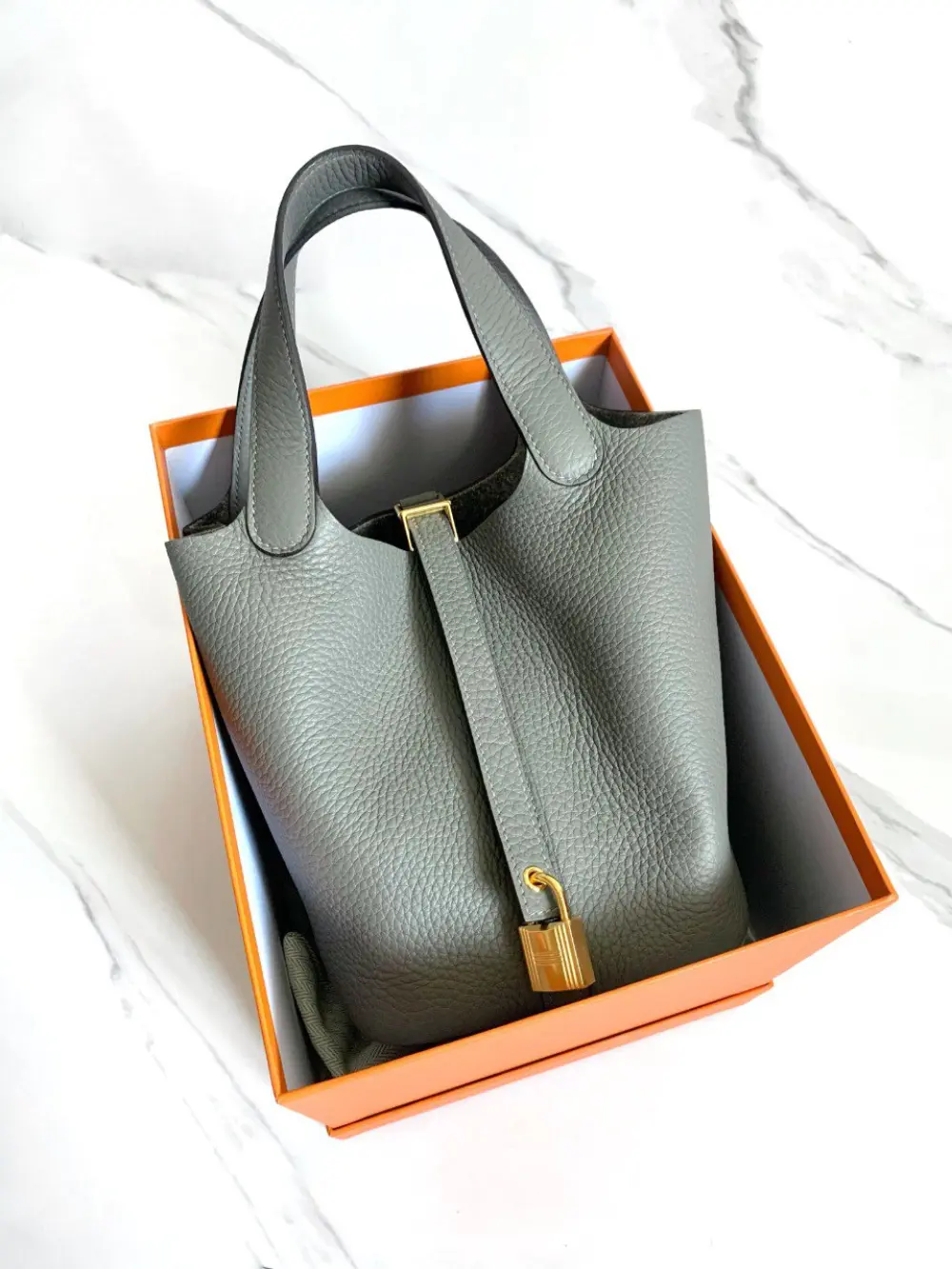 HERMES PICOTIN 18 gris meyer ghw