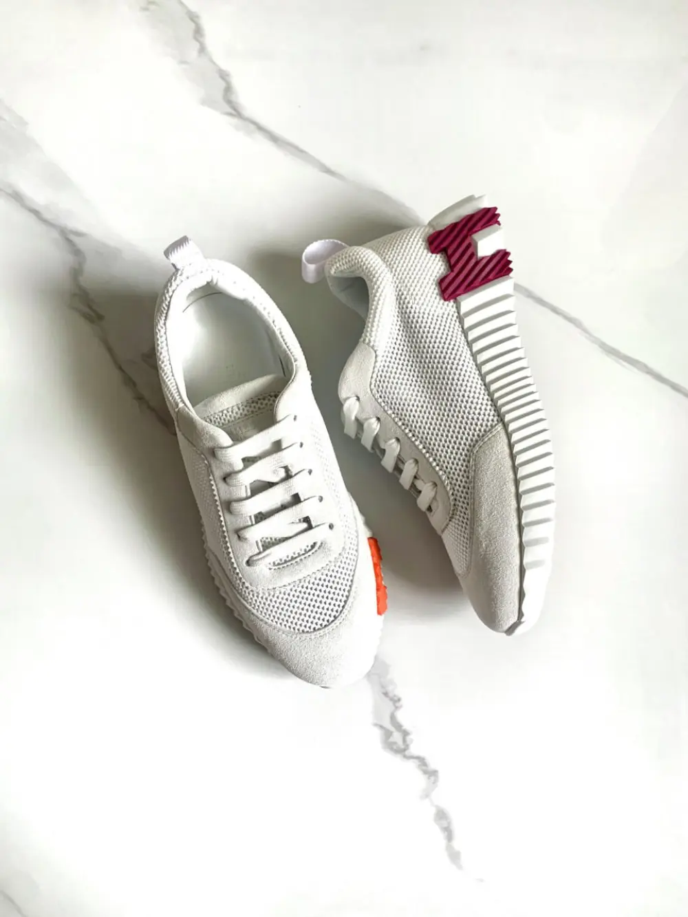 HERMES BOUNCING white purple perfo