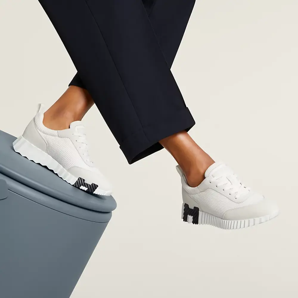 HERMES BOUNCING white perfo h - black