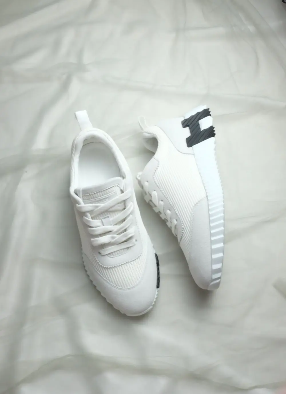 HERMES BOUNCING white perfo h - black