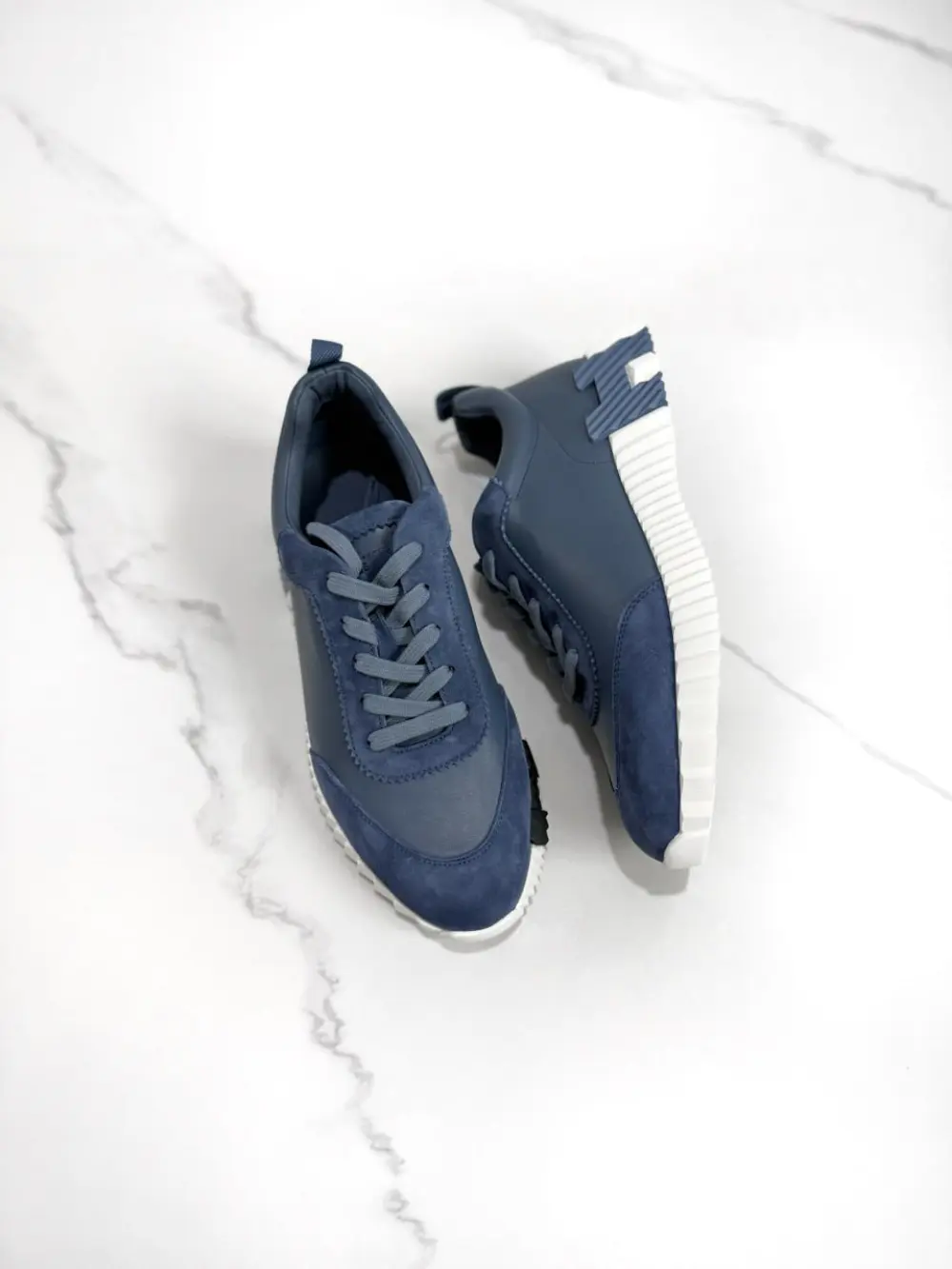 HERMES BOUNCING blue turquin suede
