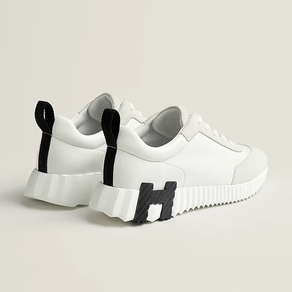 HERMES BOUNCING white leather h - black