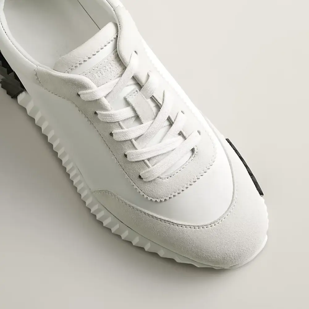 HERMES BOUNCING white leather h - black