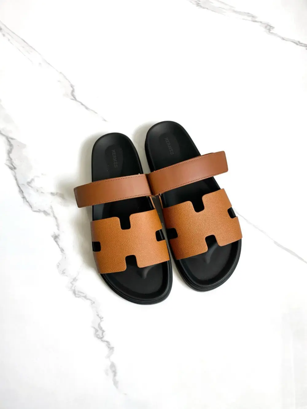 HERMES CHYPRE black tan epsom - calf