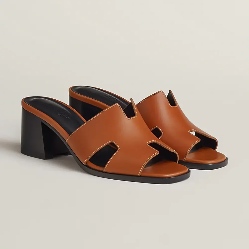 HERMES HELIA 60 SANDAL naturel