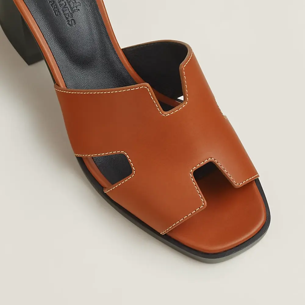 HERMES HELIA 60 SANDAL naturel