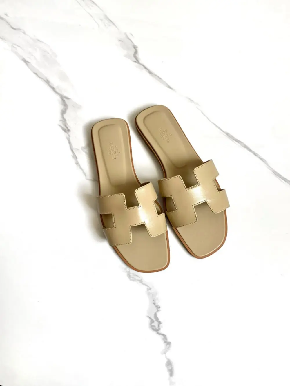 HERMES ORAN beige lin