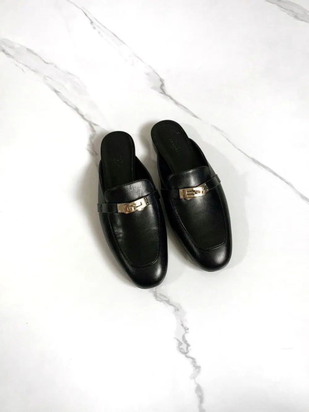HERMES OZ MULES black ghw