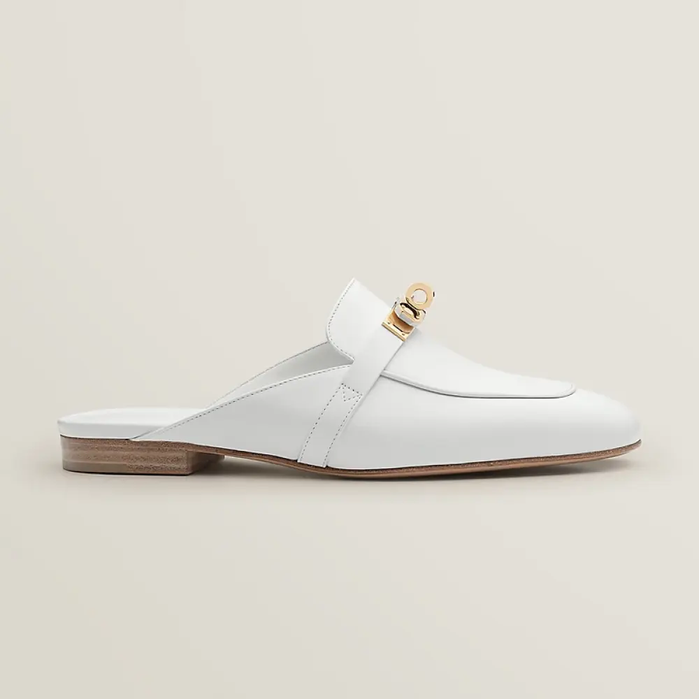 HERMES OZ MULES all white ghw