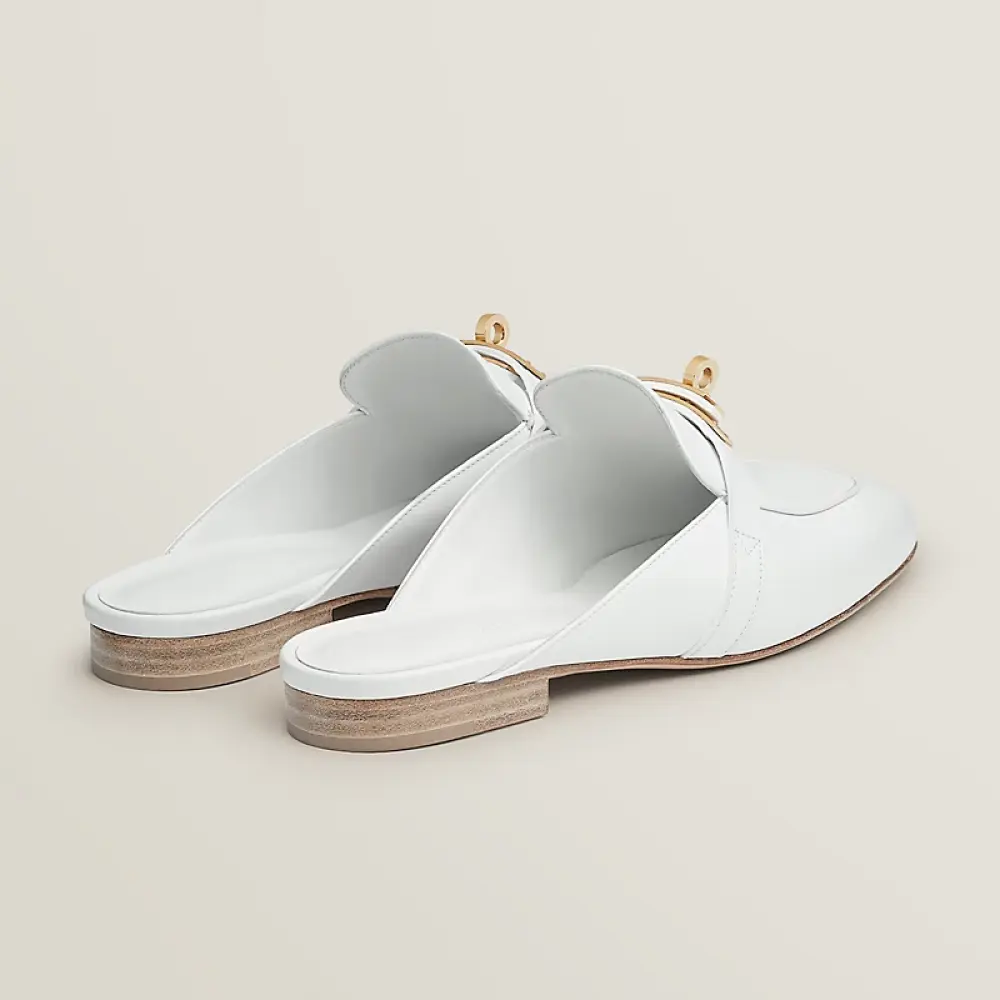 HERMES OZ MULES all white ghw
