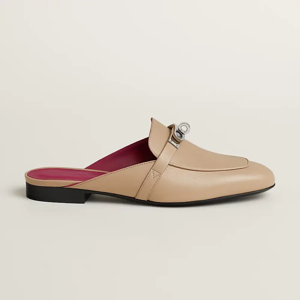 HERMES OZ MULES beige nude shw