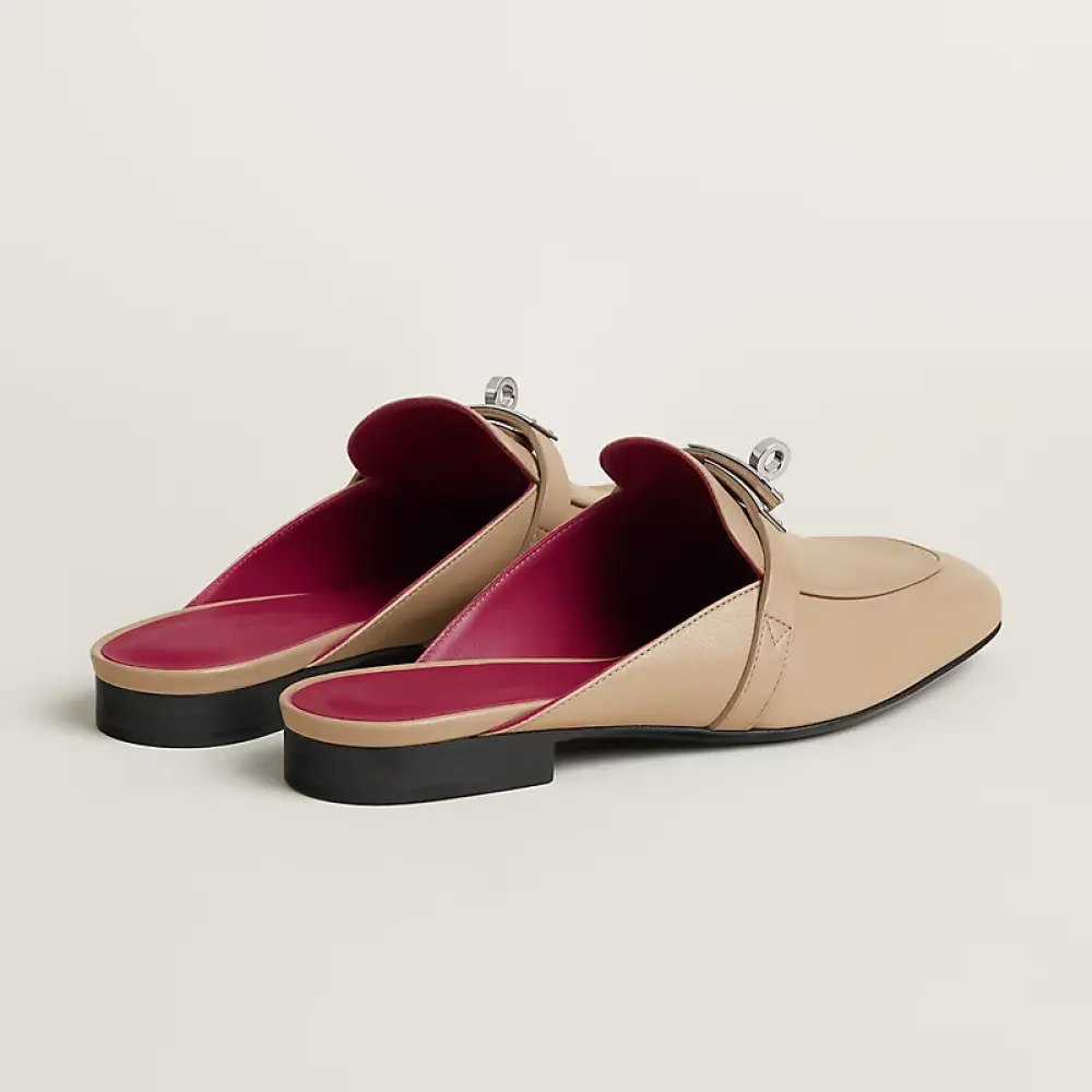 HERMES OZ MULES beige nude shw