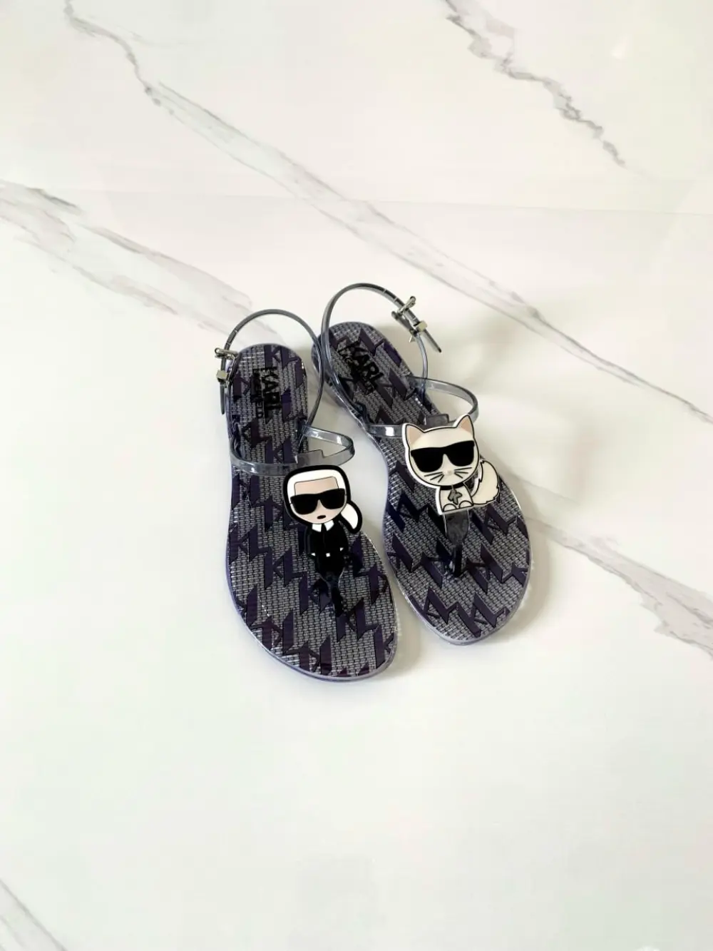KARL LAGERFELD JELLY RUBBER black grey