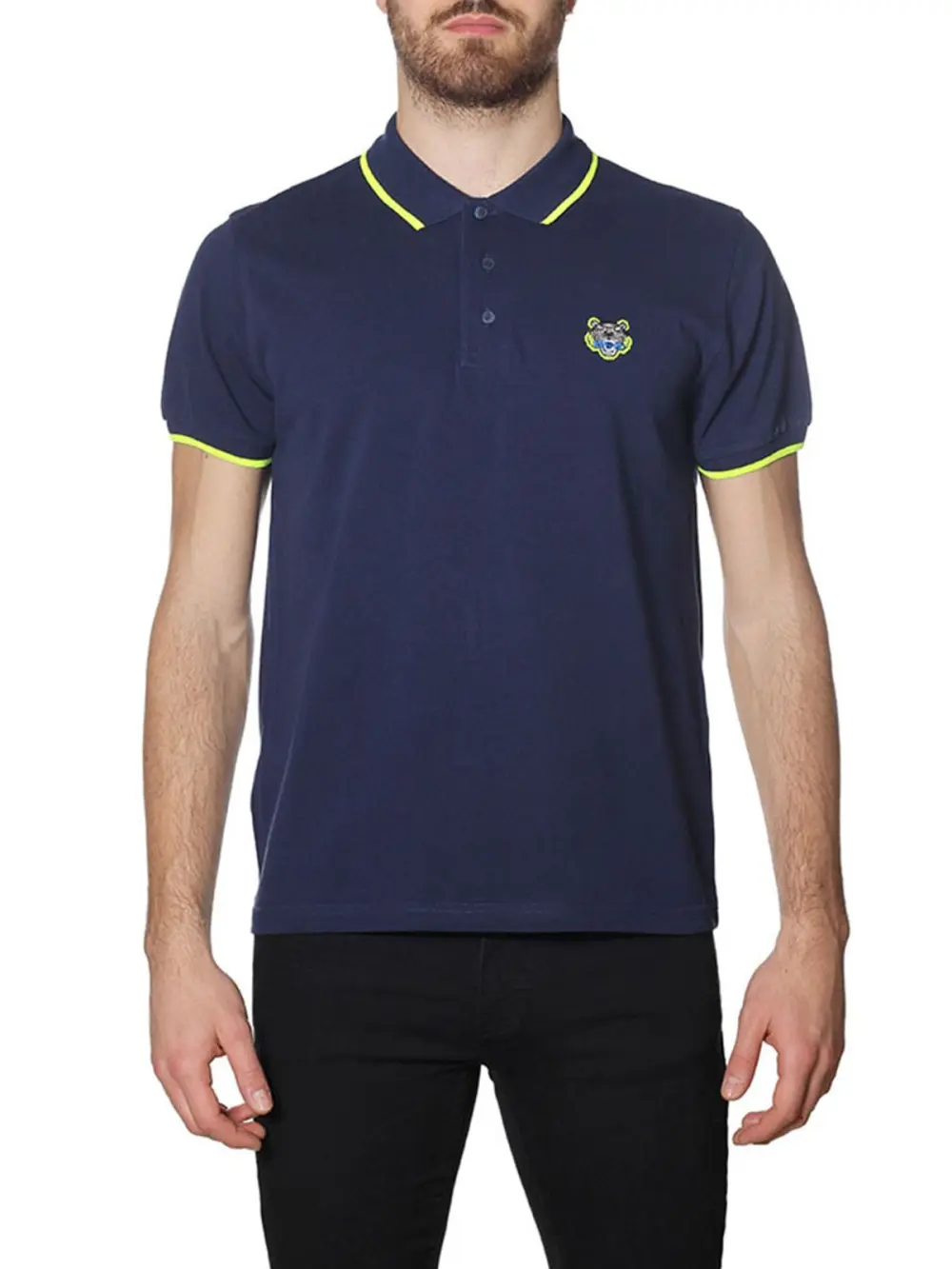 KENZO POLO navy list yellow