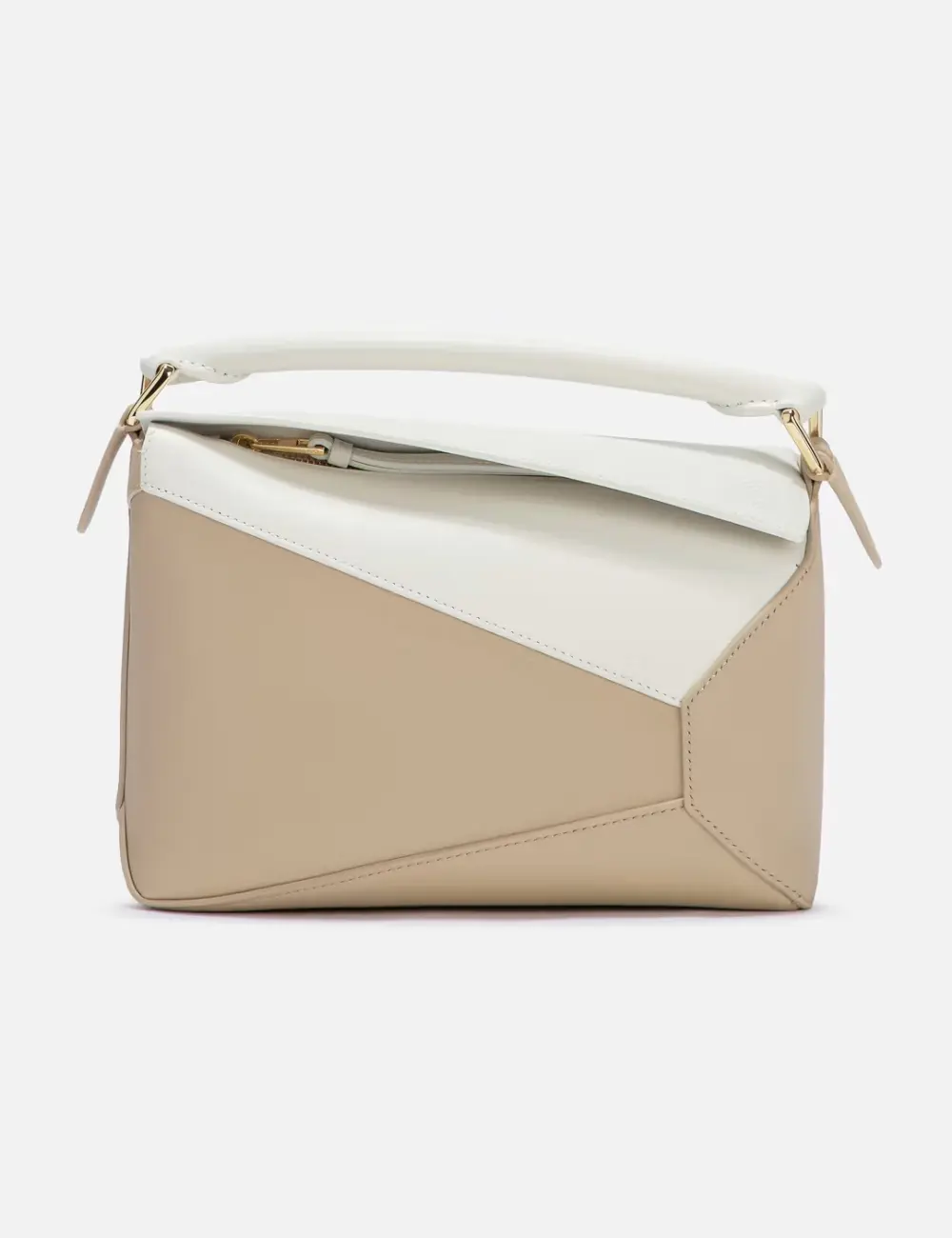 SMALL PUZZLE BAG CLASSIC CALFSKIN · soft white / paper craft