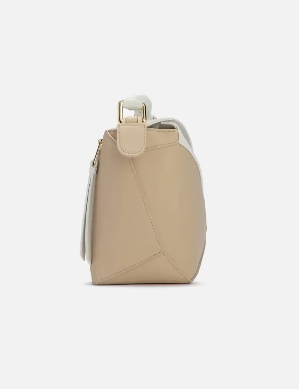 LOEWE SMALL PUZZLE BAG CLASSIC CALFSKIN soft white / paper craft