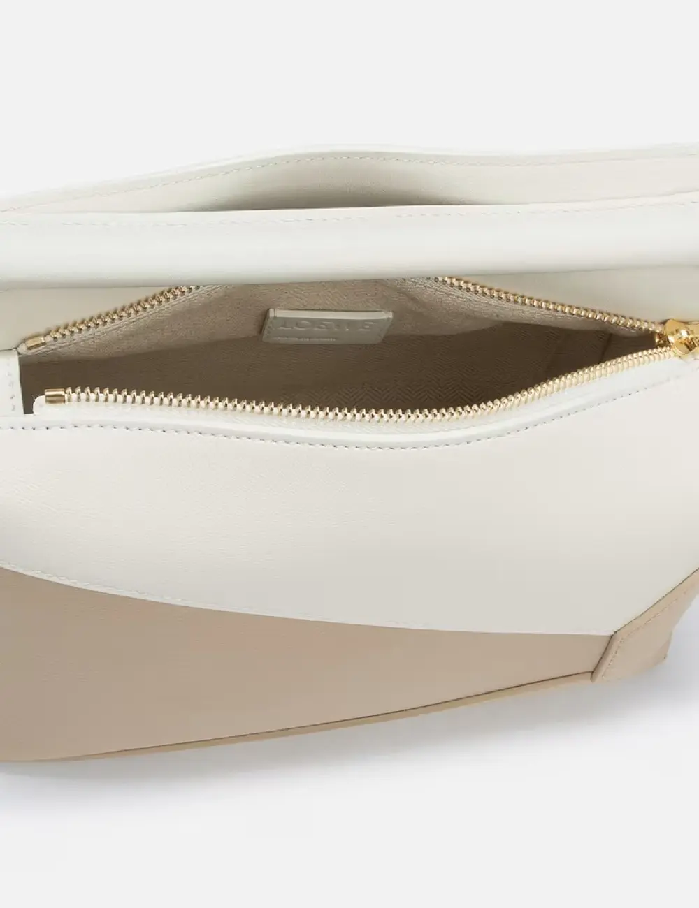 LOEWE SMALL PUZZLE BAG CLASSIC CALFSKIN soft white / paper craft