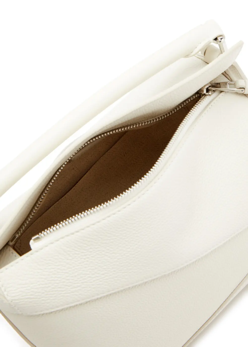 LOEWE SMALL PUZZLE BAG SOFT GRAINED CALFSKIN soft white shw