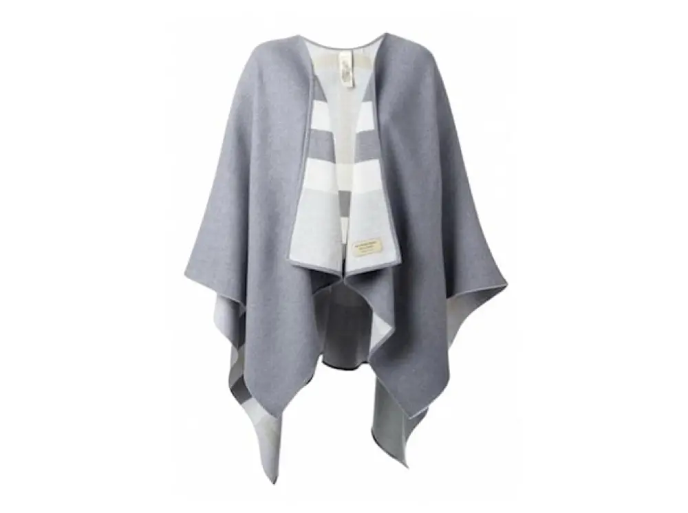 PONCHO CASHMERE WOOL CLASSIC · light grey