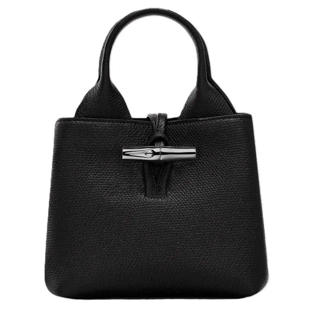 LONGCHAMP LE ROSEAU XS HANDBAG black leather