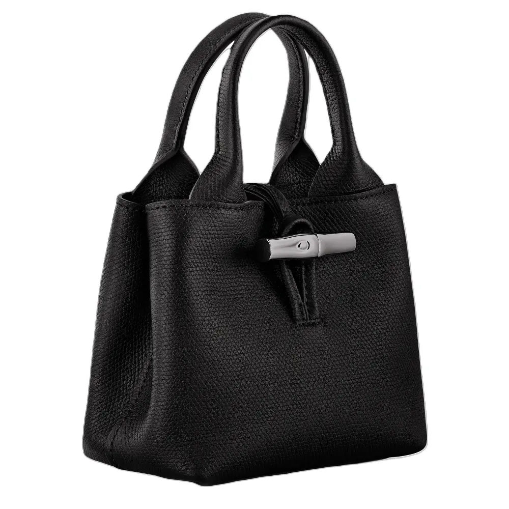 LONGCHAMP LE ROSEAU XS HANDBAG black leather