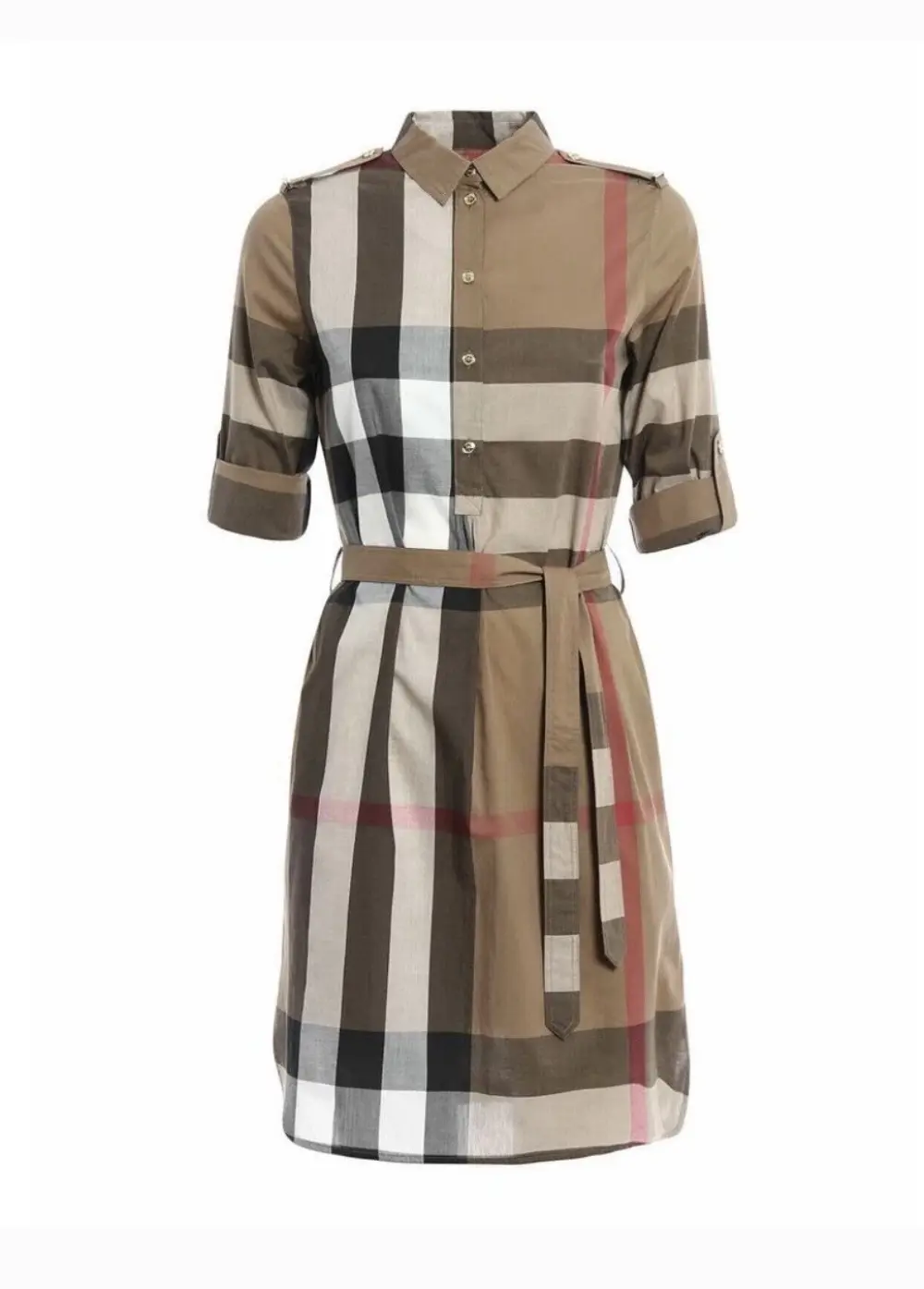 SHIRT WAIST DRESS CHECKER · nude palestone