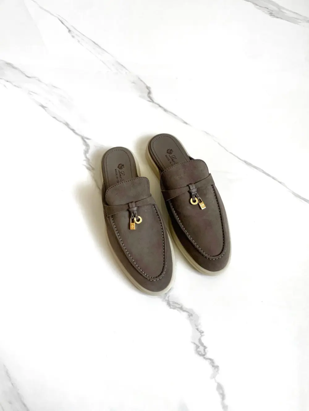 LORO PIANA BABOUCHE CHARMS WALK MULES shade grown (50w3)