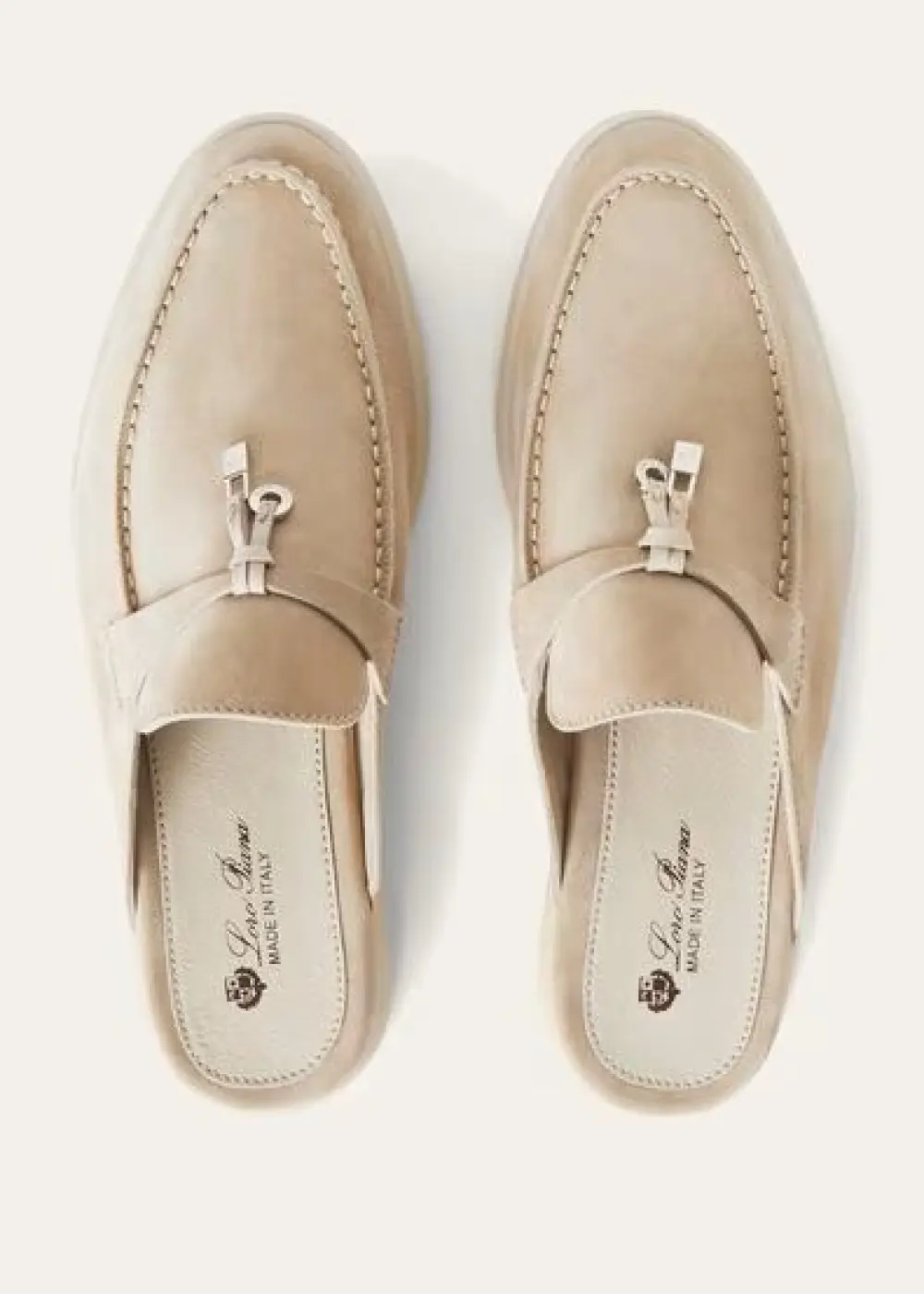 LORO PIANA BABOUCHE CHARMS WALK MULES linen (d746)