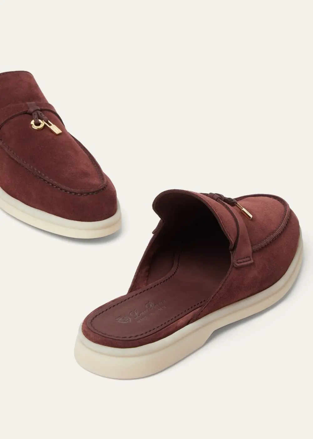 LORO PIANA BABOUCHE CHARMS WALK MULES oxblood (q0b2)