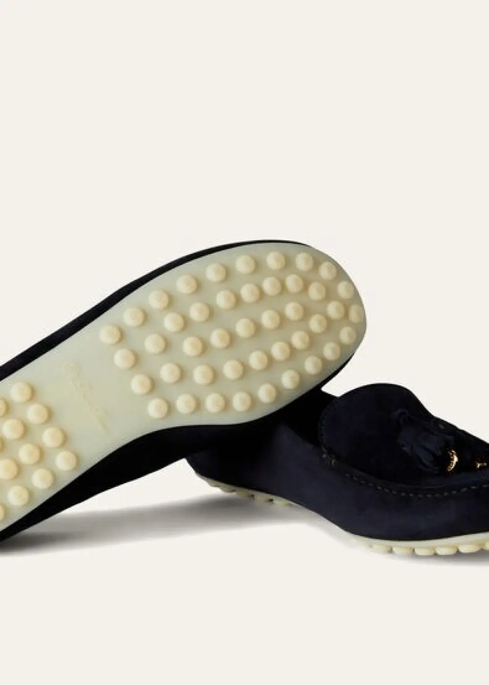 LORO PIANA DOT SOLE WALK MOCASSIN blue navy / sun gold (w1b4)
