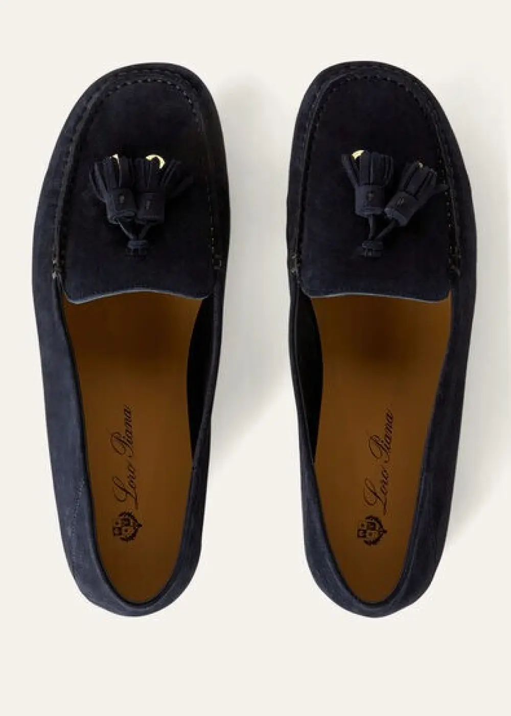 LORO PIANA DOT SOLE WALK MOCASSIN blue navy / sun gold (w1b4)