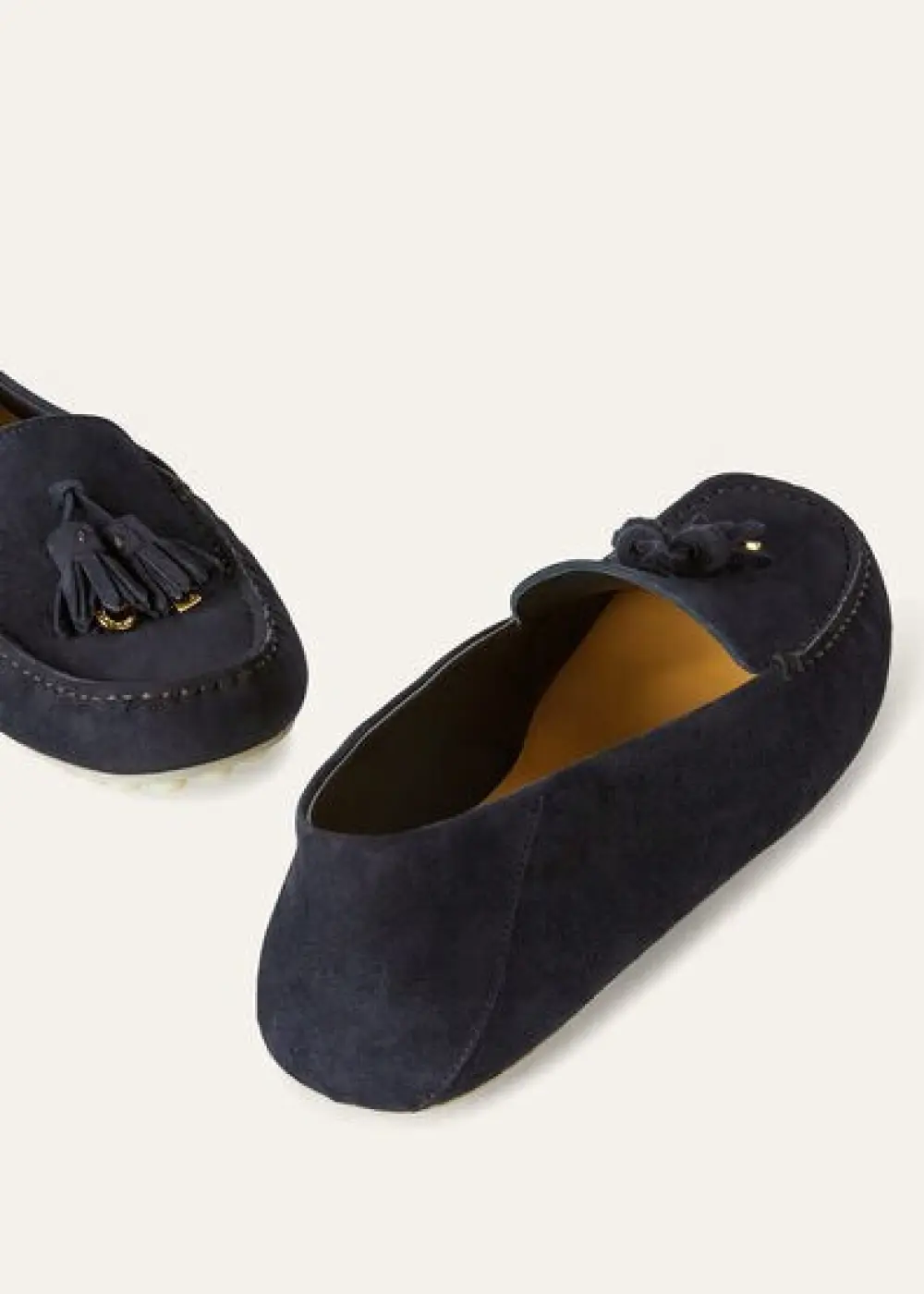 LORO PIANA DOT SOLE WALK MOCASSIN blue navy / sun gold (w1b4)