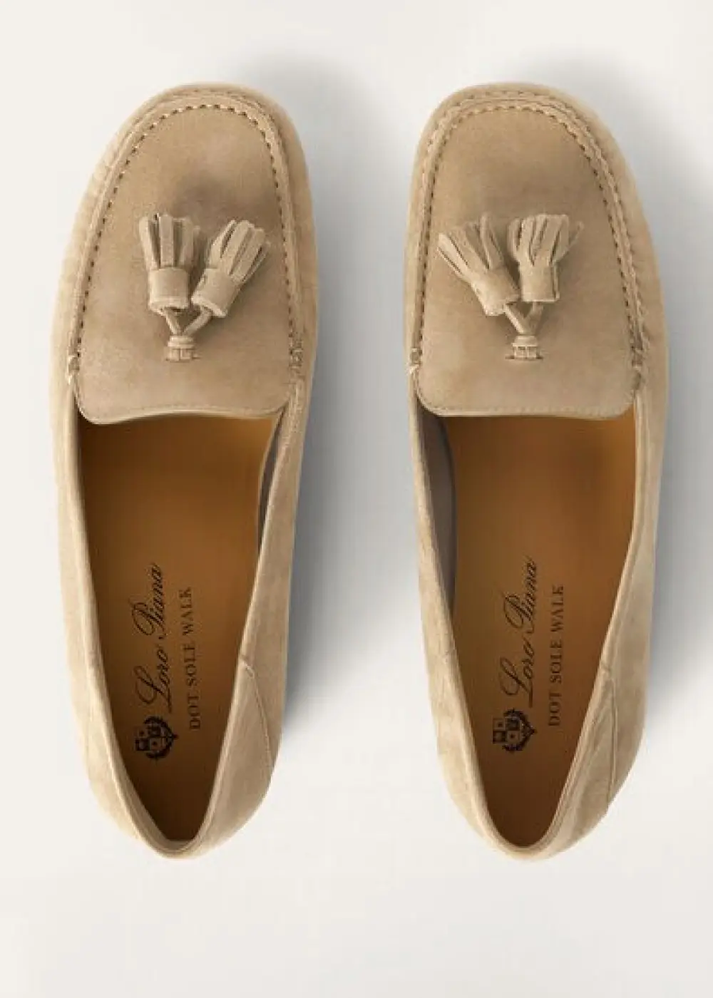 LORO PIANA DOT SOLE WALK MOCASSIN cashew butter (d846)